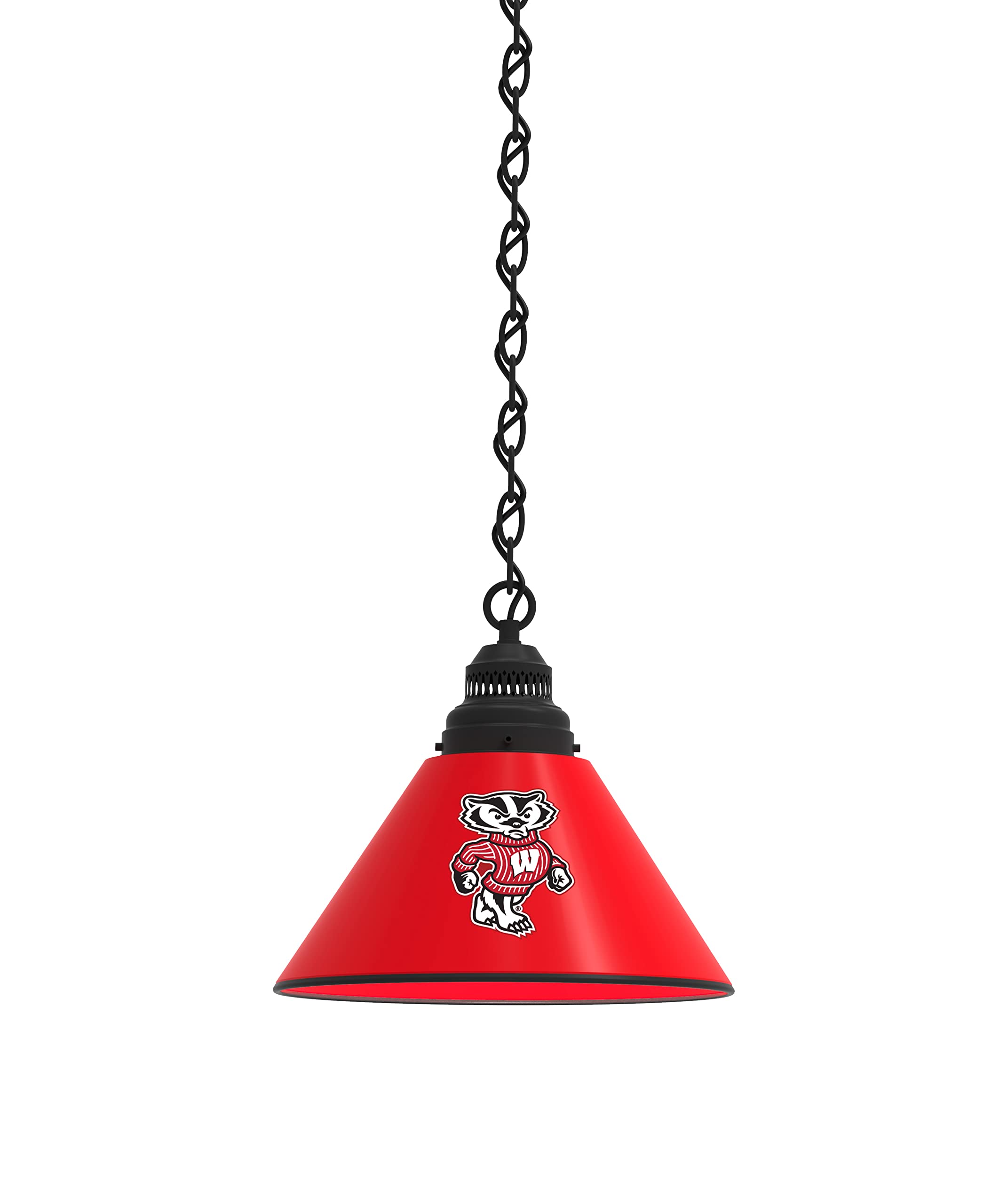 University of Wisconsin Badgers Logo Pendant Light - Single Shade Bar Stool Lighting for Game Room & Sports Bar Decor - Holland Bar Stool Co.