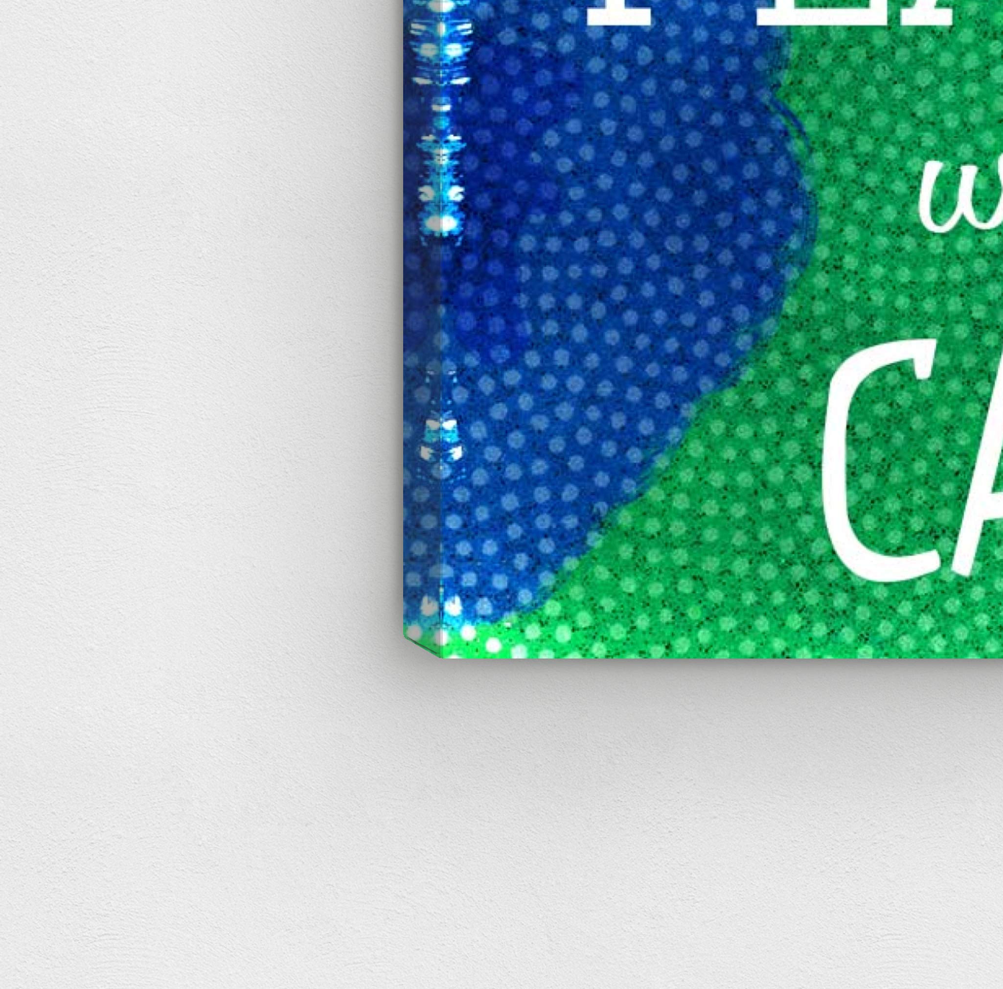 Oliver Gal Artist Co. 'Cat Planet' Typography Wall Art Canvas Print - Green & Blue Home Decor (20x30 Inches) - Perfect for Living Room, Bedroom & Office Wall Decor