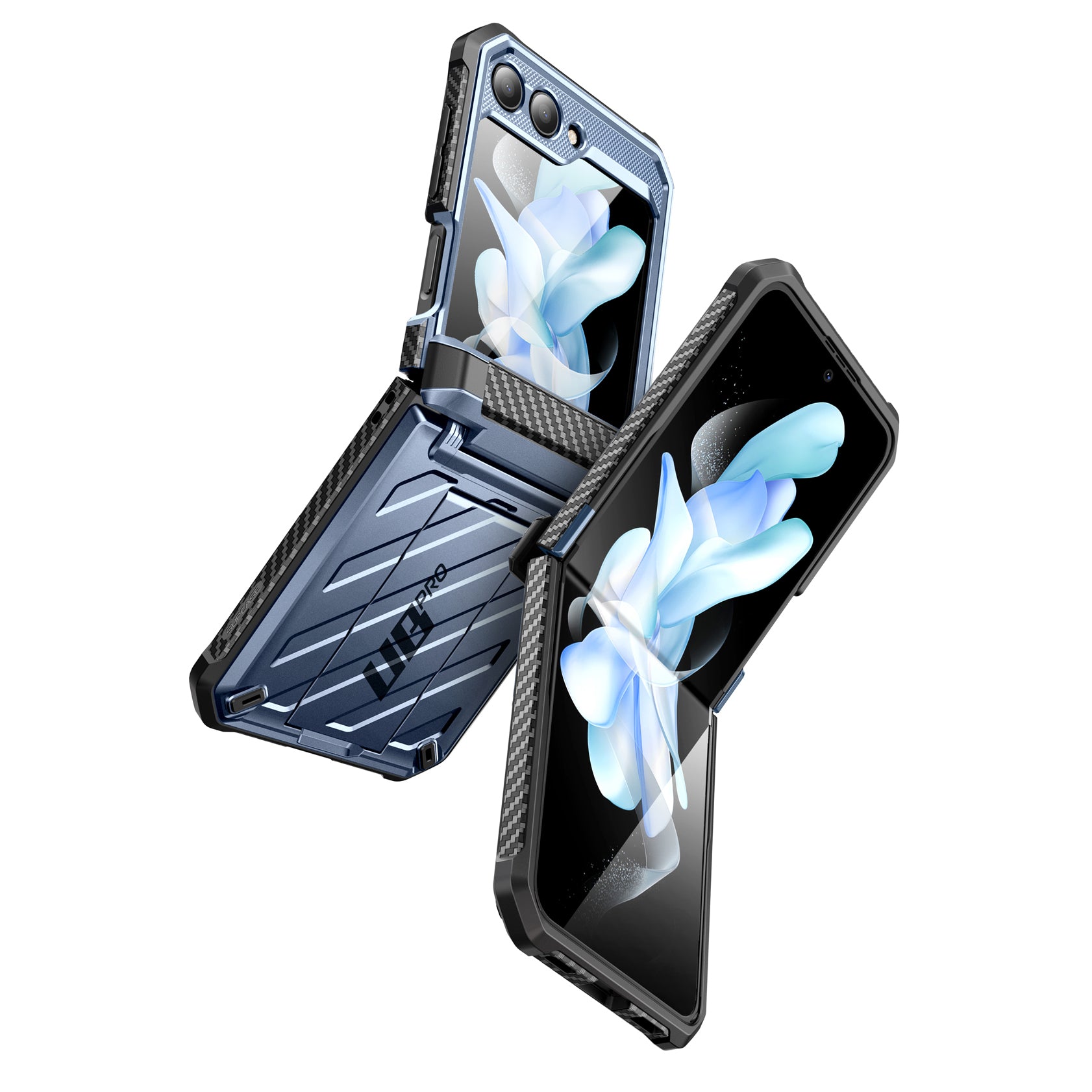 Samsung Galaxy Z Flip 5 Unicorn Beetle Pro Rugged Case with Belt Clip - Heavy Duty Protective Cover for Drop Protection | Perfect for Outdoor Activities, Construction Work & Extreme Sports (Metallic Blue)