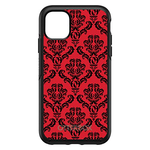 Red Black Damask Pattern On Black Case