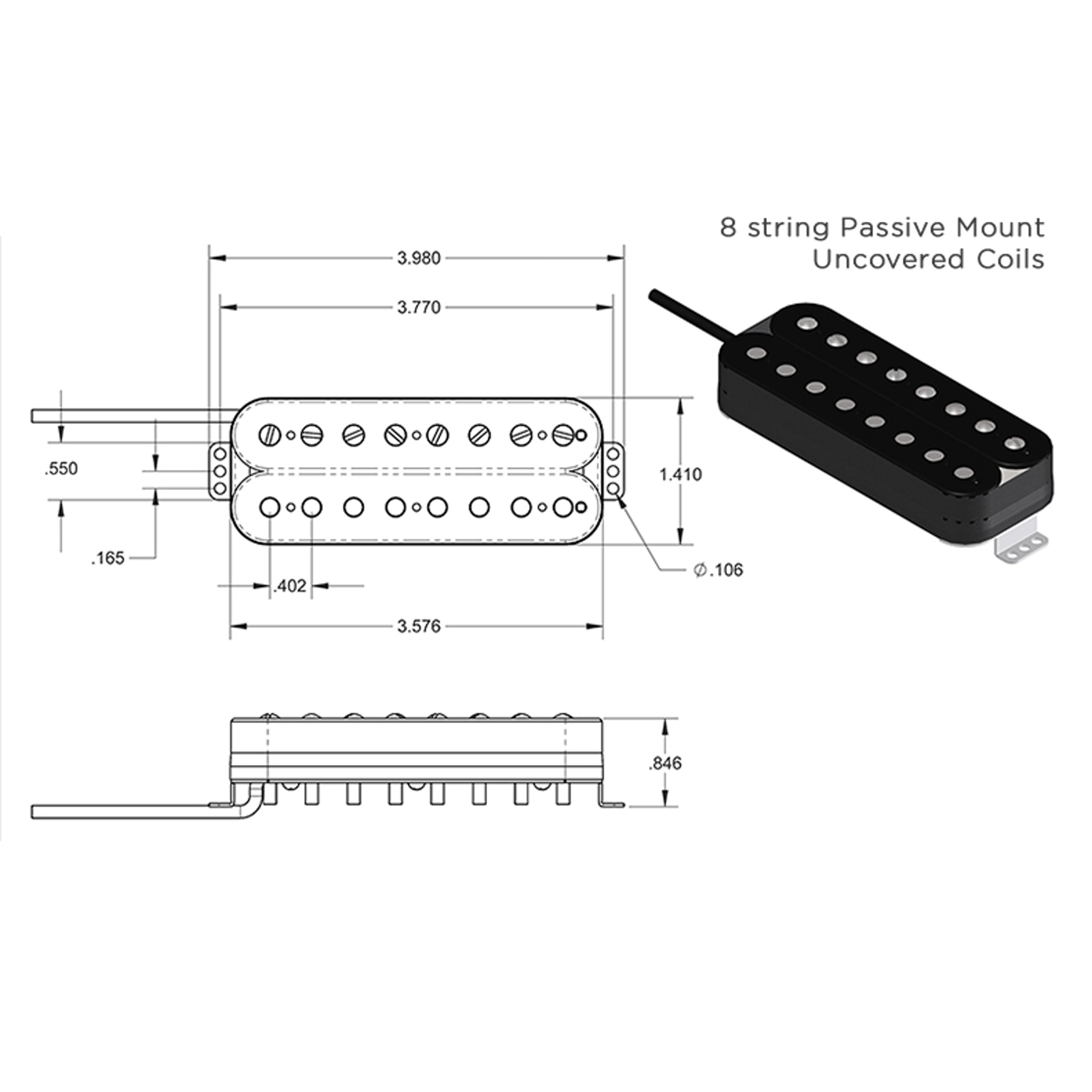 Seymour Duncan Pegasus 8-String Humbucker Pickup - Passive, Black | Perfect for Heavy Metal & Extended Range Guitarists