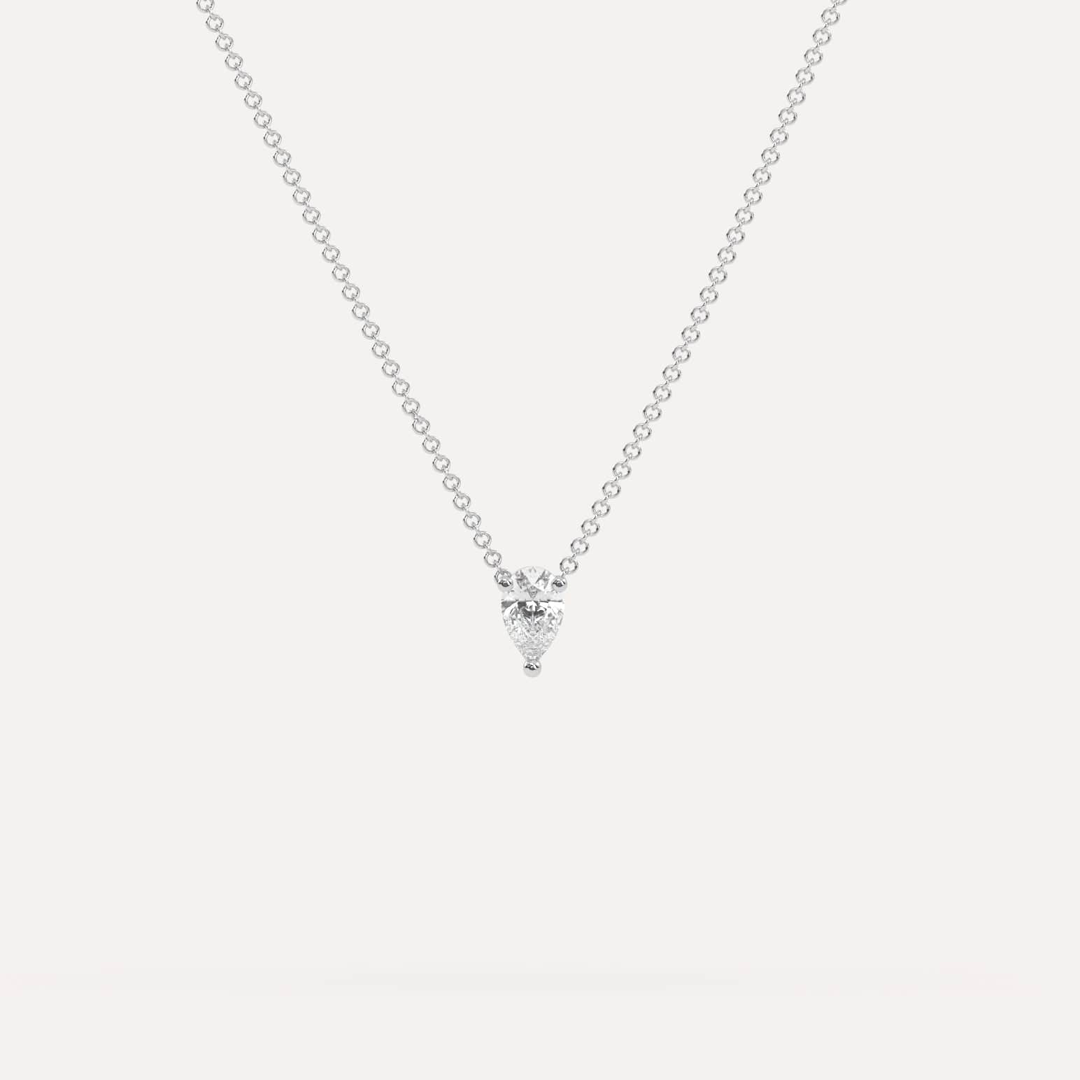 1/4 Carat Pear Floating Diamond Necklace - Elegant Dainty Pendant for Women, Perfect for Weddings, Anniversaries & Special Occasions