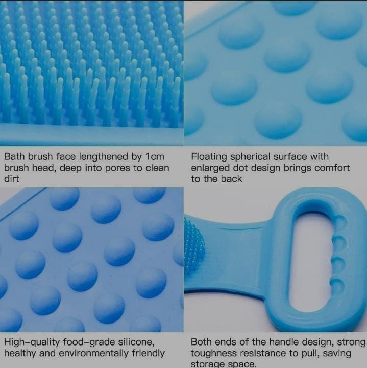 Multicolor Silicone Body Scrubber - Soft Bath Brush for Deep Cleaning & Massage, Shower Belt with Dispenser for Men & Women - Perfect Bathroom Accessory