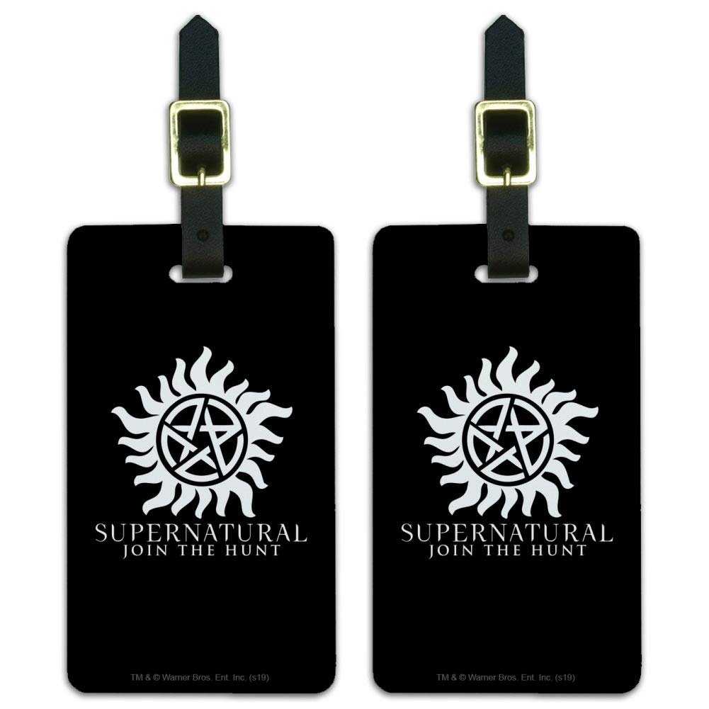Supernatural Anti-Possession Symbol Luggage ID Tags - Set of 2 Durable Carry-On Cards for Travel, Suitcases & Backpacks | Perfect for Supernatural Fans & Paranormal Enthusiasts