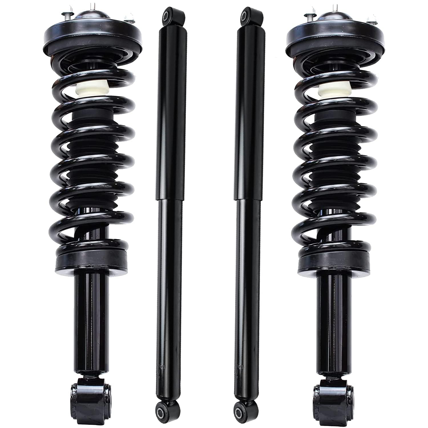 Detroit Axle Complete Front Struts & Rear Shock Absorbers Kit for 2009-2013 Ford F-150 4WD - 2 Front Struts with Coil Spring & 2 Rear Shocks - Easy Installation Replacement Parts for 2010 2011 2012 Models - Perfect for Off-Roading, Towing and Daily Driving