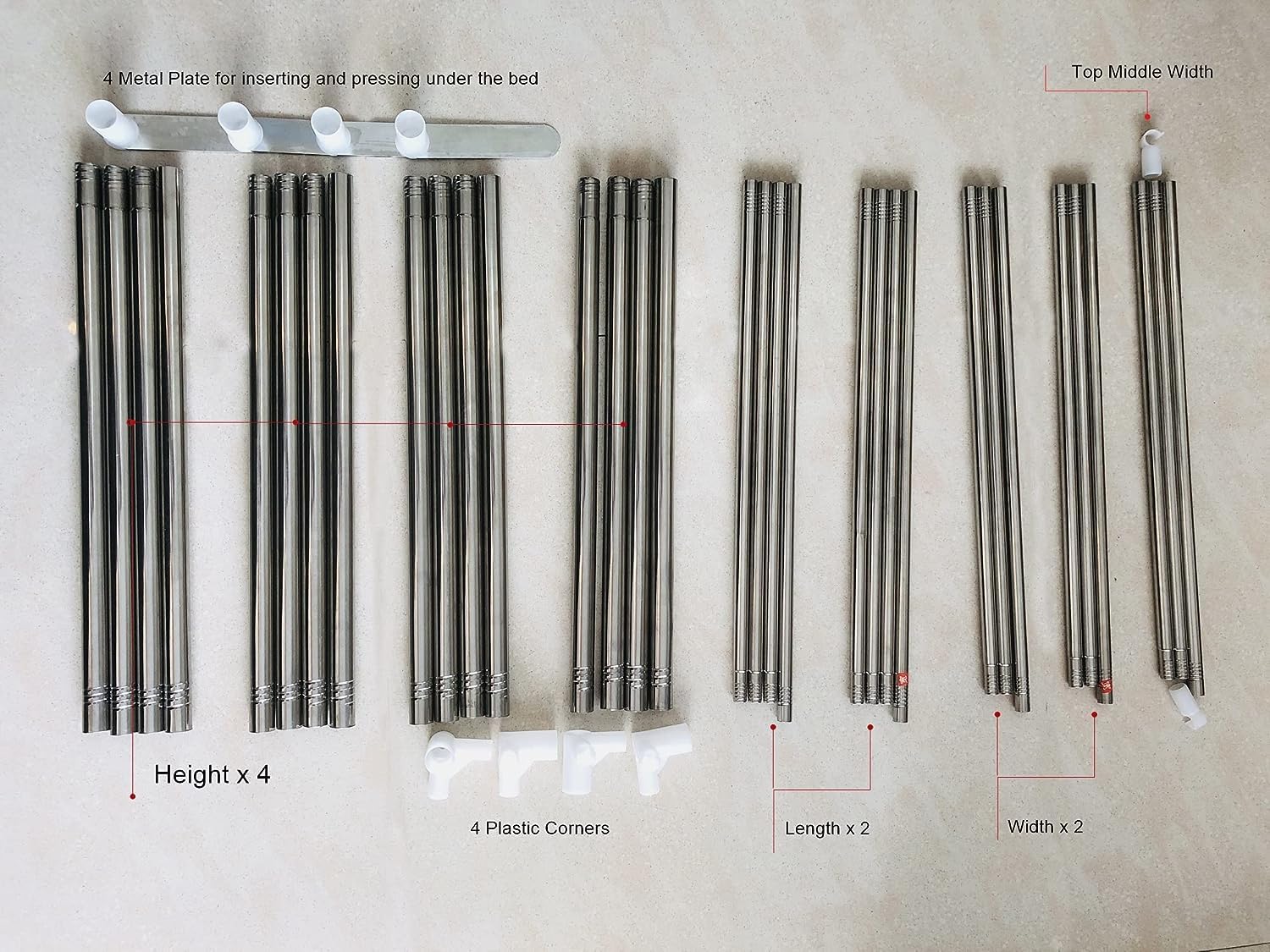 Stainless Steel Canopy Bed Netting for Full & Queen Size Beds - Elegant Mosquito Protection for Bedroom & Outdoor Use
