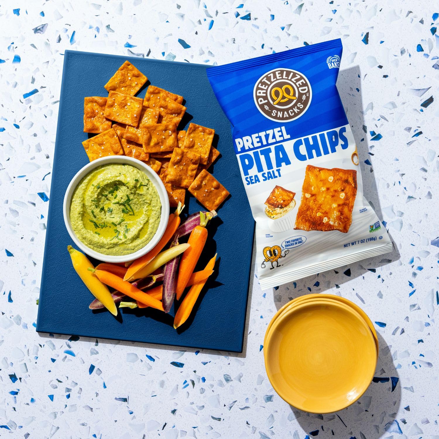 PRETZELIZED Pretzel Pita Chips, Sea Salt Flavored, 7oz Bag (Pack of 12) - Crunchy Snack for Parties, School Lunches & On-the-Go Healthy Eating