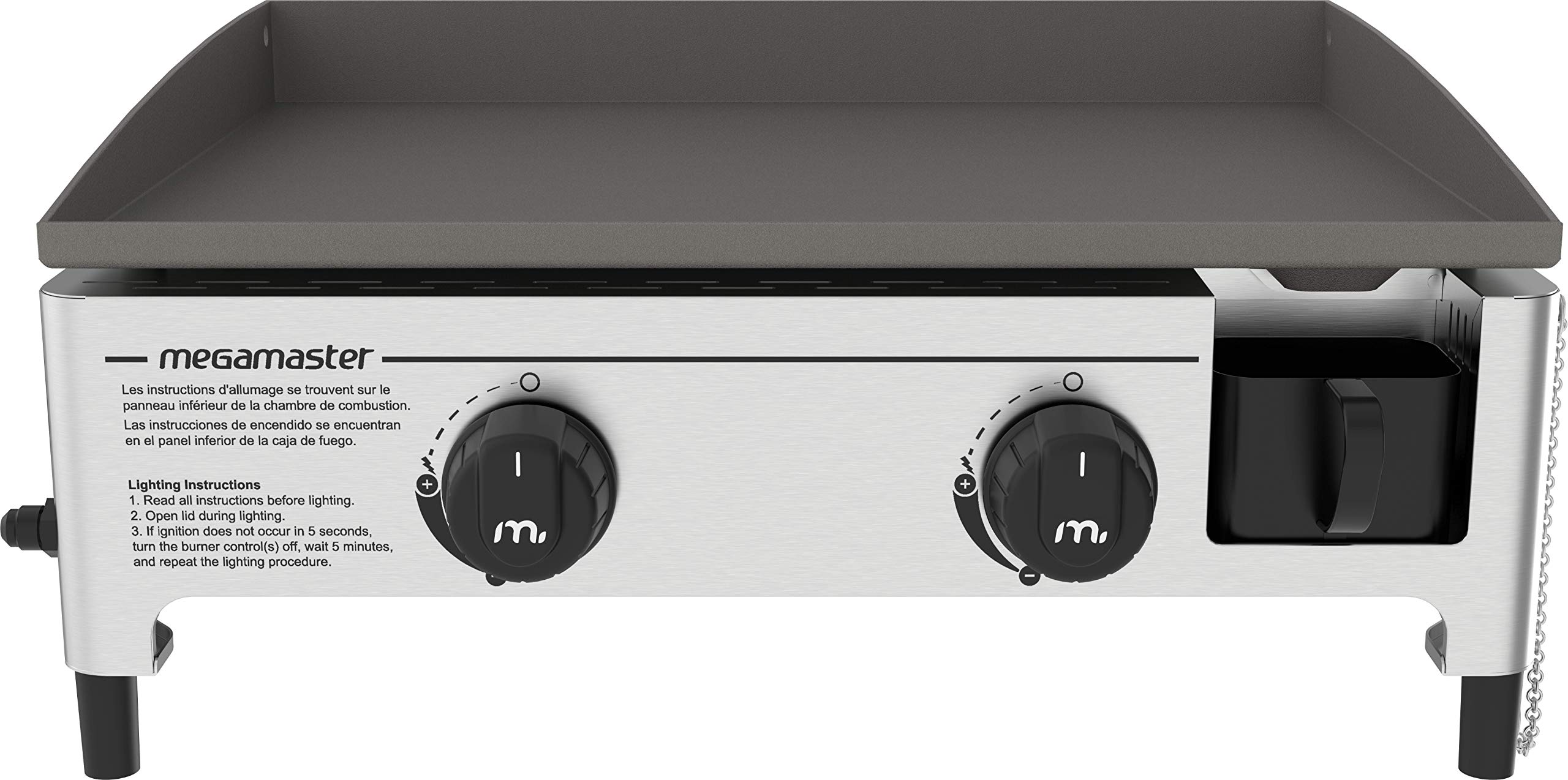 Megamaster 2-Burner Portable Gas Griddle - 18,000 BTU Outdoor Cooking Griddle with 302.8 SQ in Surface - Compact Tabletop Propane Griddle for Camping, BBQs, Tailgating & Backyard Parties (Model 820-0054F) | Perfect for RV Trips, Picnics & Outdoor Family Gatherings