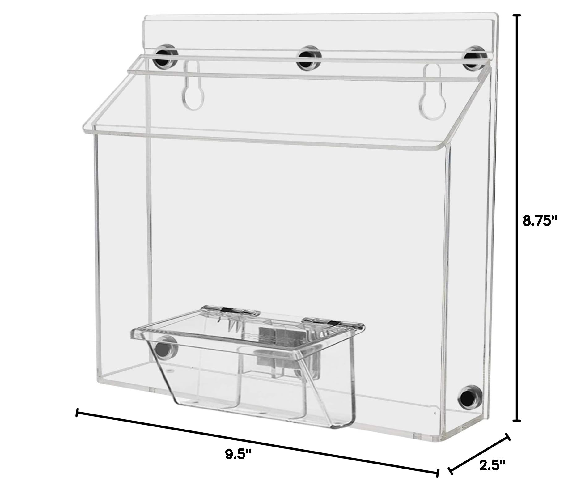 4 Pack Clear Acrylic Magnetic Brochure Holders with Lid - Metal Mount Outdoor Display Box for 9