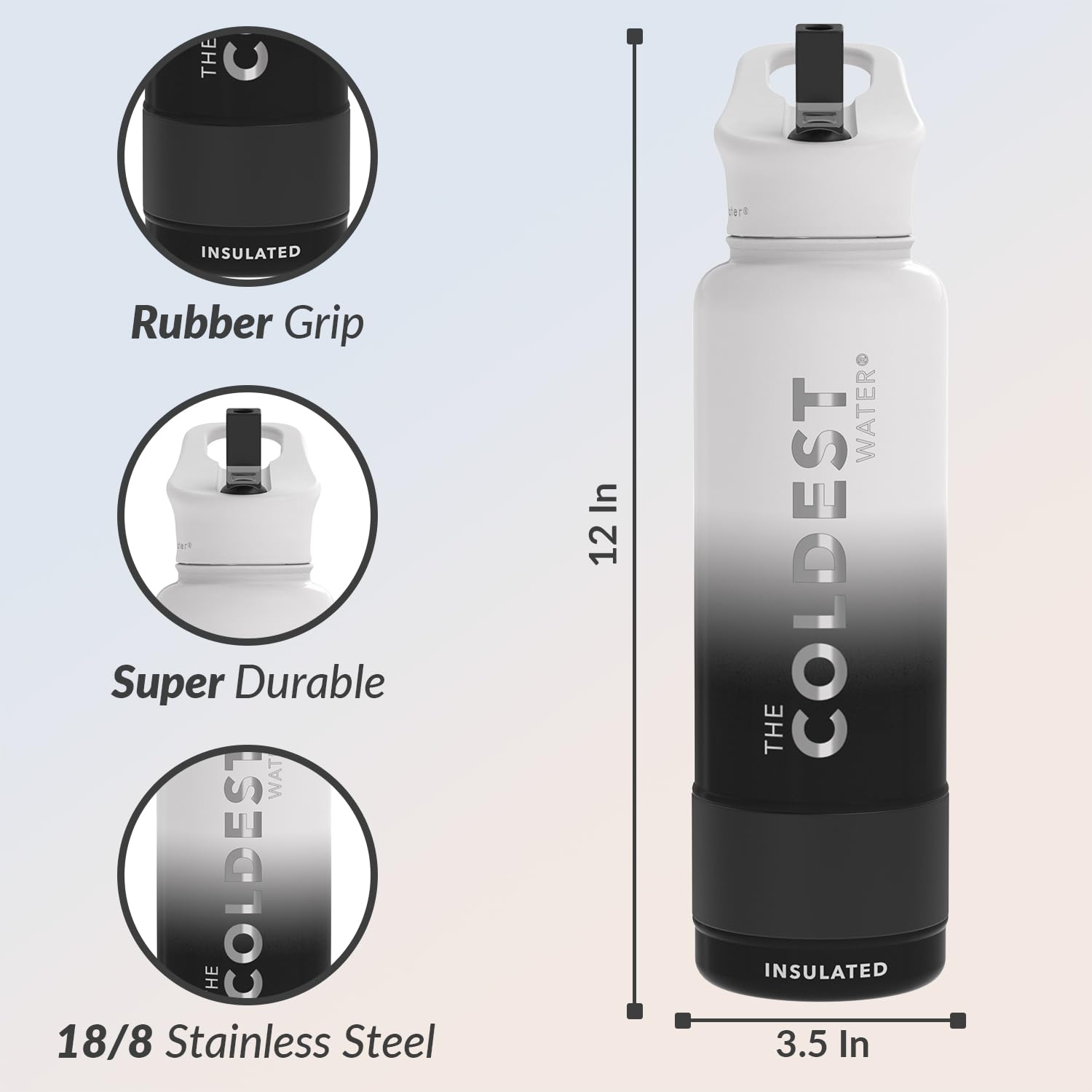 Coldest Sports Water Bottle 40oz - Vacuum Insulated Stainless Steel Thermos with Straw Lid, Leak Proof & Reusable - Perfect for Gym, Hiking, Workouts & Outdoor Activities (Hyperspace)