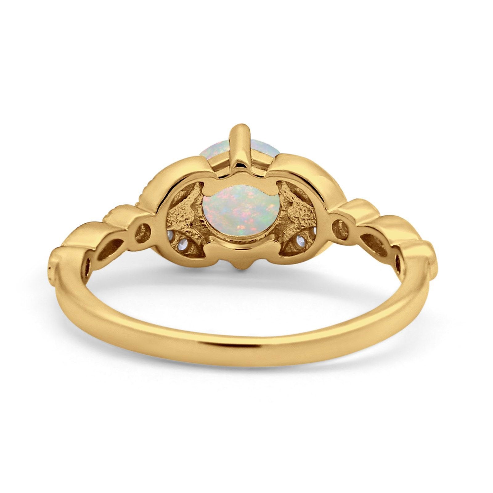 14K Gold 0.96ct Round Art Deco 6mm G SI Diamond Engagement Ring for Women - Elegant Wedding Band, Anniversary Gift, Promise Ring for Brides & Fiancées