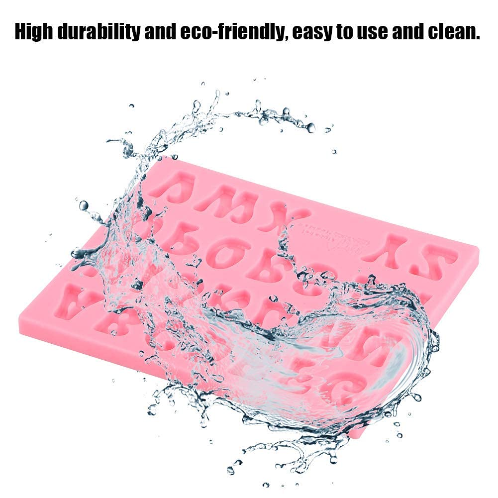 3D Alphabet Silicone Candy Molds for Baking Cake & Chocolate - 26 Letter Set - Perfect for Birthday Parties, Baby Showers & DIY Desserts