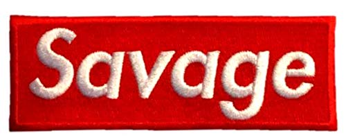 Savage Embroidered Iron On & Sew On Patch - Cool Custom Badge by PatchClub for Jackets, Hats & Backpacks