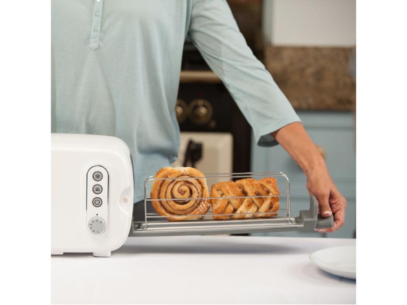 BergHOFF Seren 2-Piece Side Loading Toaster with White/Cream Panel - Perfect for Breakfast, Brunch & Small Kitchen Spaces
