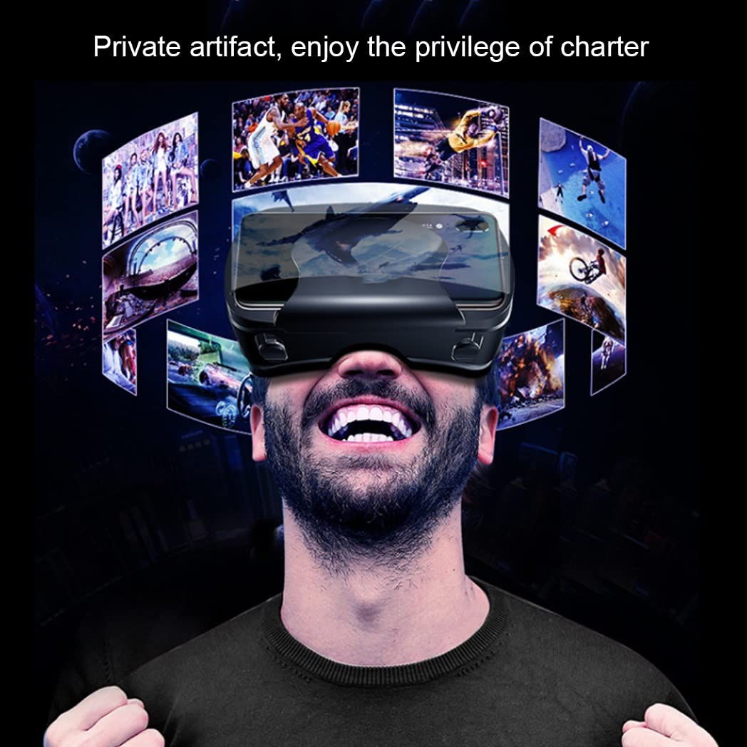3D VR Headset with Bluetooth Controller - Compatible with iPhone 13 Pro Max/13 Pro/13/12/11, Samsung Galaxy S21, Huawei & Xiaomi Series - Immersive Virtual Reality Gaming & Movie Experience for Home Entertainment