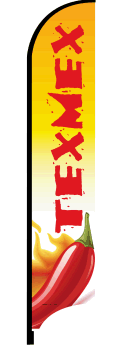 Custom Feather Flag Banner - Tex Mex Design for Outdoor Events, Festivals & Business Advertising | Durable & Vibrant