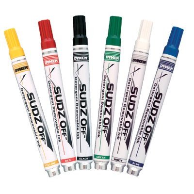Dykem Sudz Off Detergent Removable Temporary Markers - 253-91146 | Washable Industrial Marking for Metal, Wood & Fabric | Perfect for Workshops, Construction & DIY Projects
