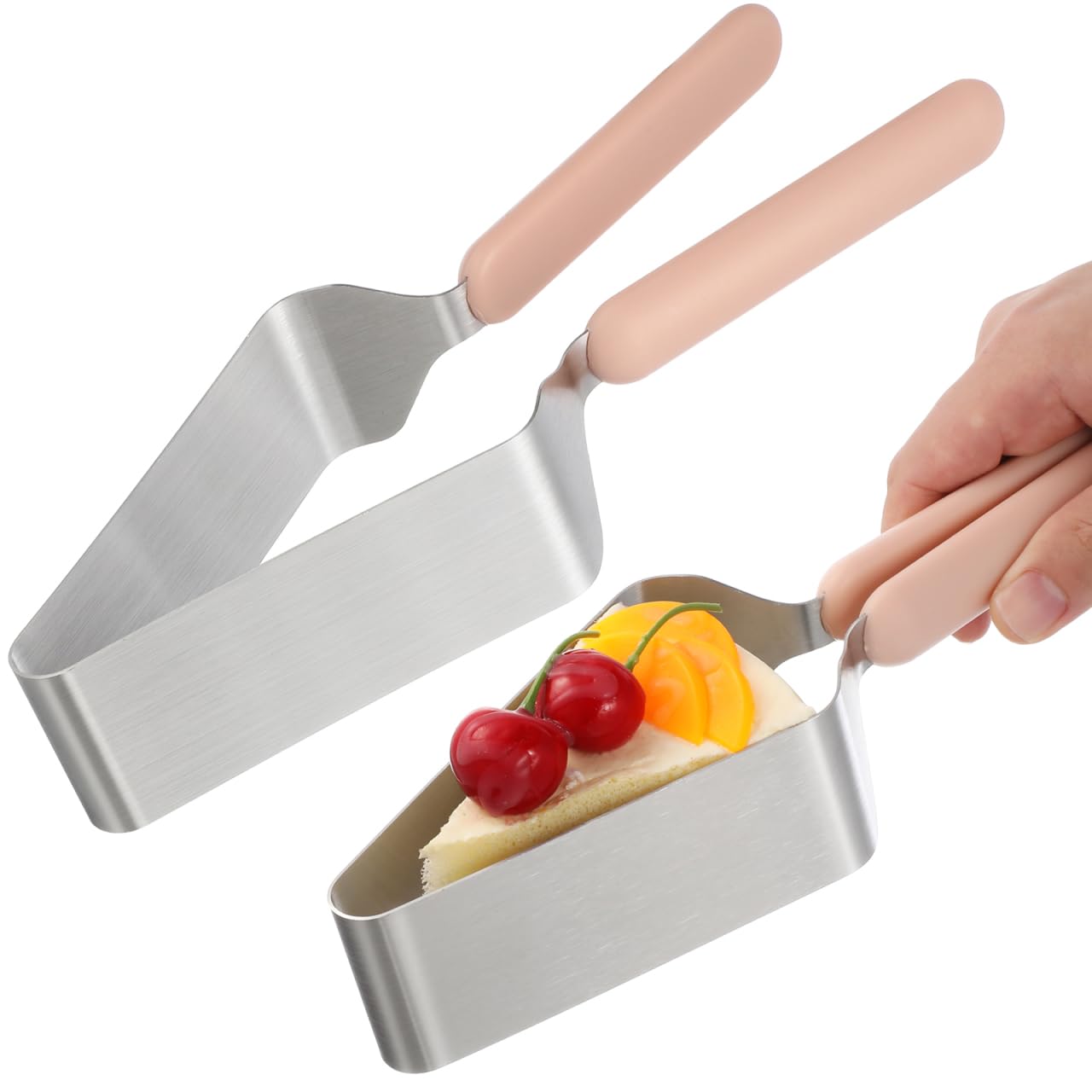 iplusmile 2-Piece Stainless Steel Cake Slicer Set - Adjustable Pie & Cheese Cake Divider with Double Handle - Perfect for Wedding, Birthday & Party Dessert Serving