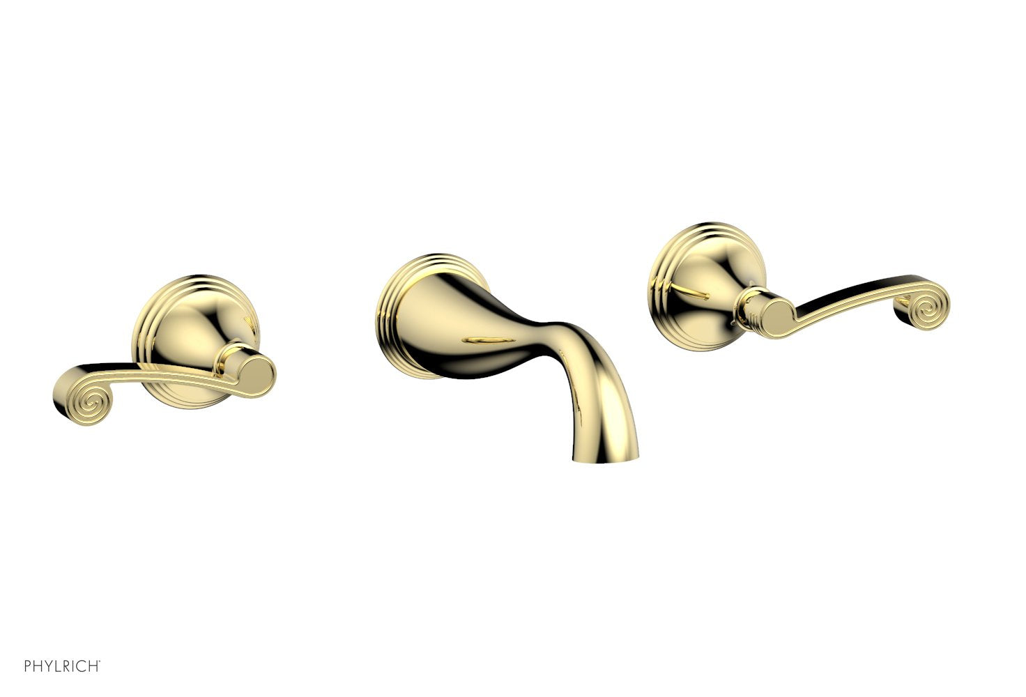 3RING Wall Tub Set D1206 - Modern Bathroom Faucet with 3-Hole Mount, Brushed Nickel Finish - Perfect for Bathroom Sink, Vanity, and Powder Room Installation