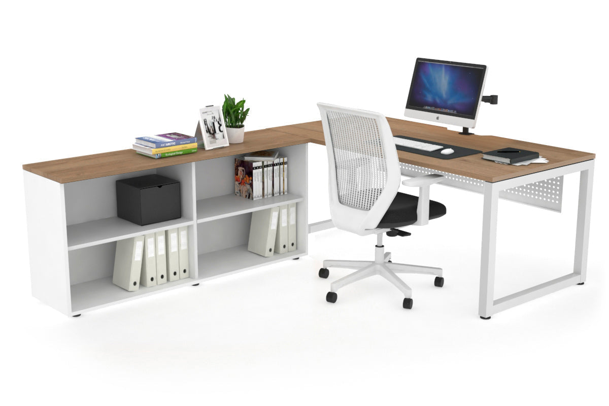 Quadro Loop Executive White Frame Office Chair - 1800L x 800W with Cable Scallop - Ergonomic Desk Chair for Home & Office Workspace