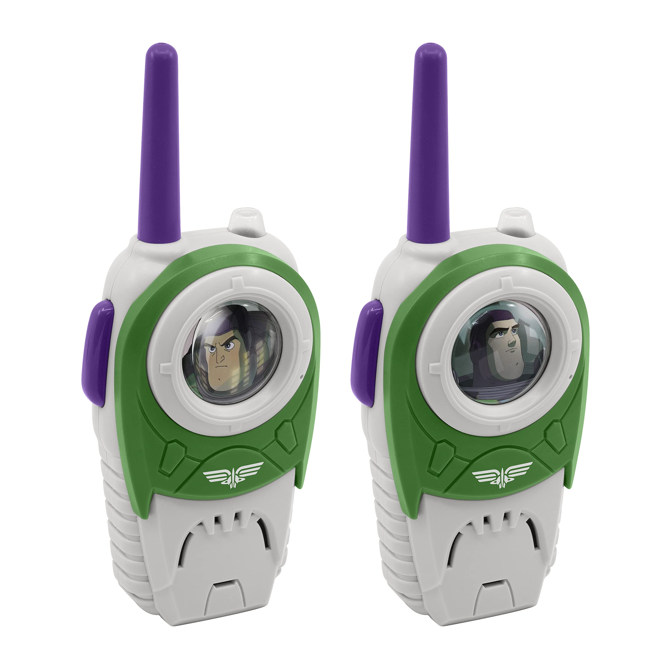 Disney Pixar Lightyear Walkie Talkie Toy Set for Kids - 2 Pack with Light Up Graphics, Long Range Communication, Fun Indoor & Outdoor Play - Perfect for Backyard Adventures, Camping, and Role-Playing Games