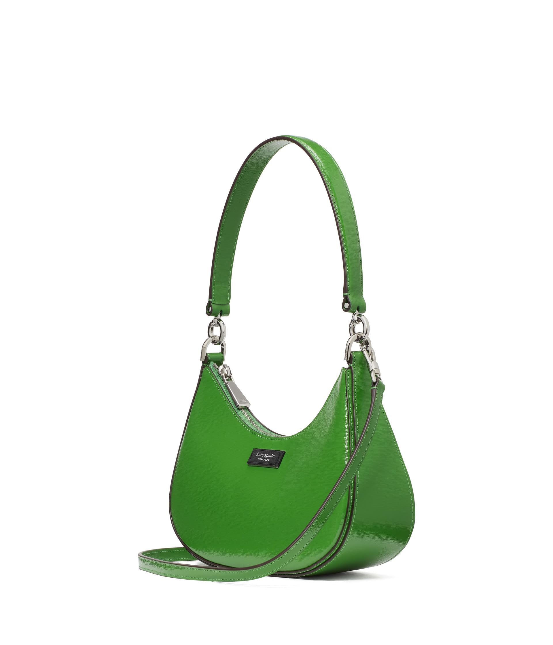 Kate Spade New York Sam Icon Shiny Saffiano Leather Small Convertible Crossbody Bag - Stylish Everyday Purse for Women, Perfect for Work, Shopping & Travel