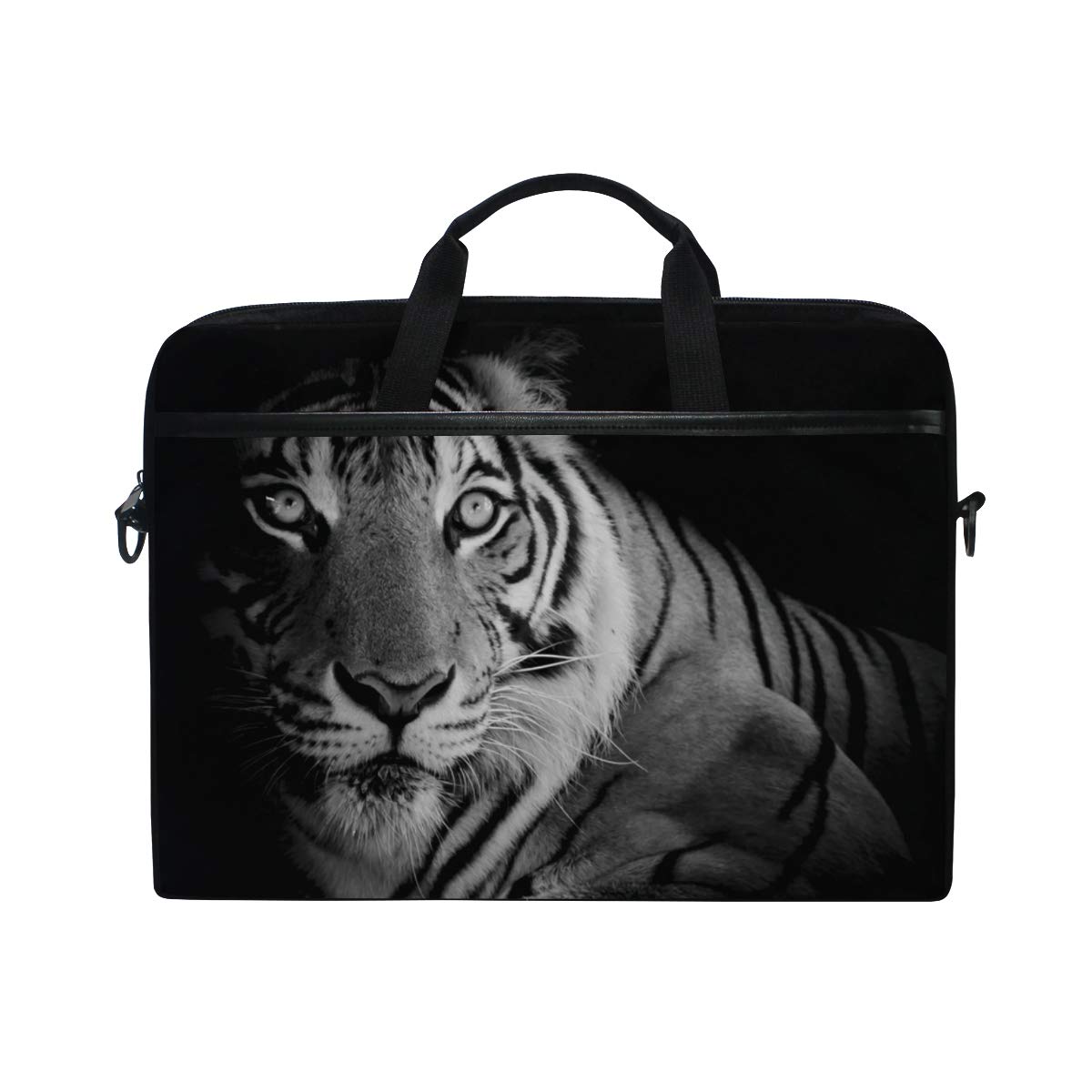 ALAZA Tiger Animal Print Laptop Sleeve Case - Convertible Crossbody Messenger Bag with Strap Pocket for MacBook Air/Pro, Surface, Dell, ASUS, HP, Lenovo 14-15.4 Inch - Perfect for Work, Travel & School
