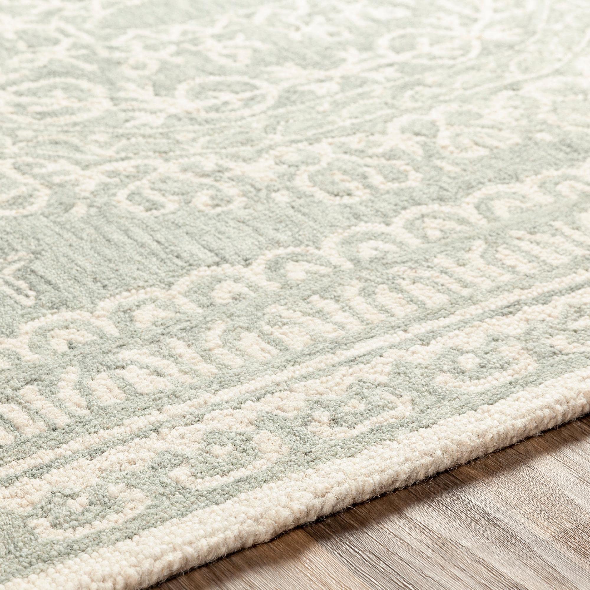 Mark&Day 2x3 Feet Wool Area Rug - Traditional Venekoten Sea Foam Design, Soft Cream Grey Carpet for Living Room, Bedroom, Kitchen - Perfect for Cozy Home Decor & High Traffic Areas (2' x 3')