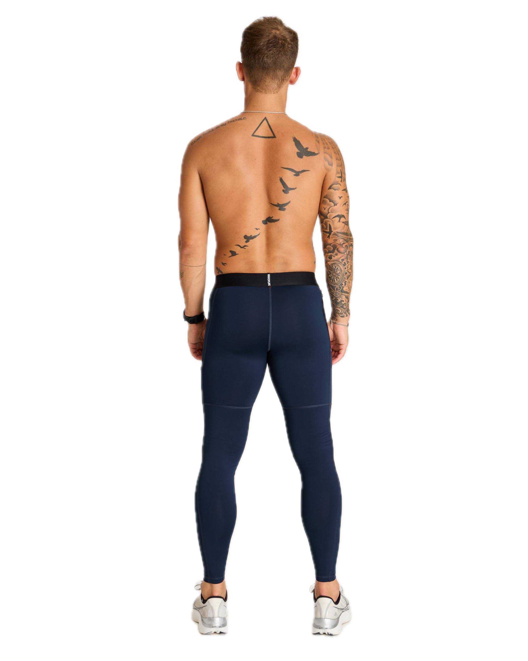 WOLACO Fulton Compression Pants for Men - Athletic Baselayer Running Tights with Moisture Wicking & Muscle Support - Perfect for Gym, Jogging & Cold Weather Workouts