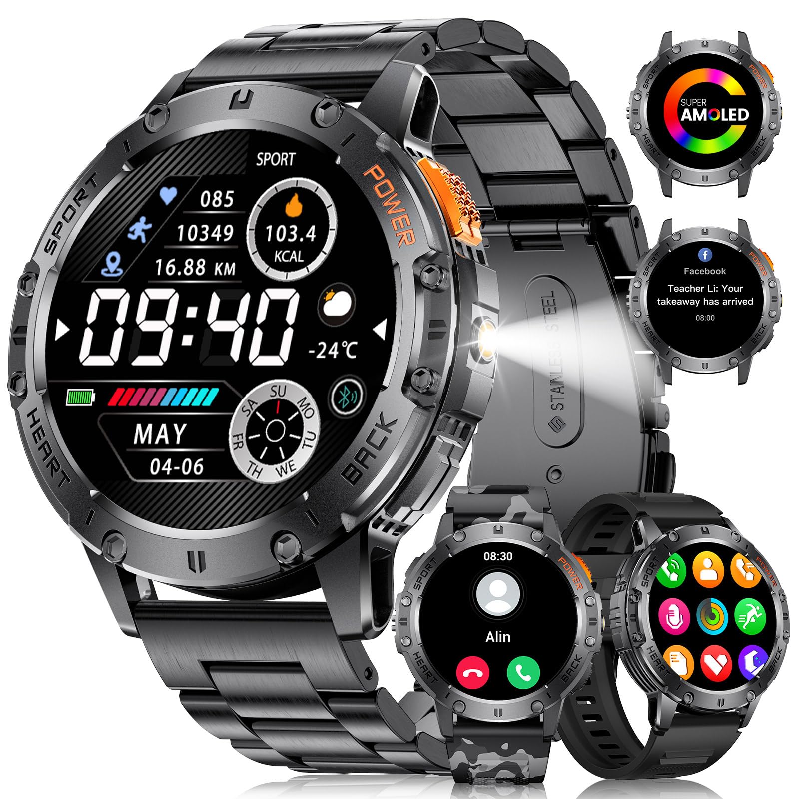 LIGE Military Smart Watch for Men - 1.43