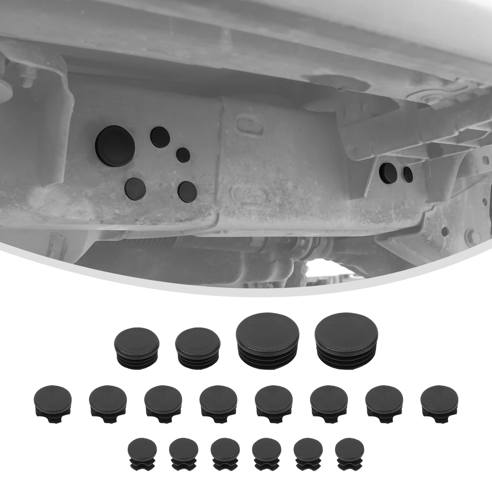 2018-2024 Jeep Wrangler JL & 2020-2024 Jeep Gladiator Plastic Frame Hole Plugs - 18Pcs Dustproof Waterproof Exterior Accessories for Off-Road Protection & Enhanced Style