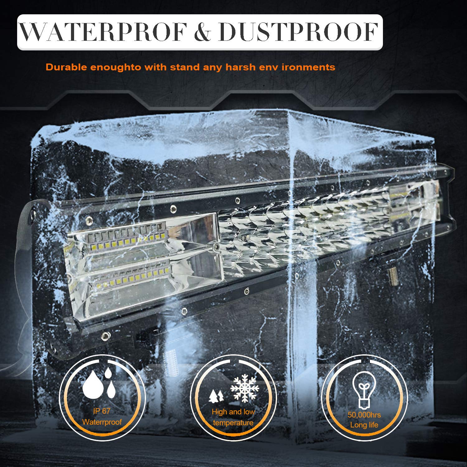 15 Inch 216W LED Light Bar - 21,600LM Triple Row Spot Flood Combo Beam - Waterproof Off-Road Lighting for Trucks, Jeeps, ATVs, UTVs, SUVs & Boats - Perfect for Night Driving, Camping & Outdoor Adventures