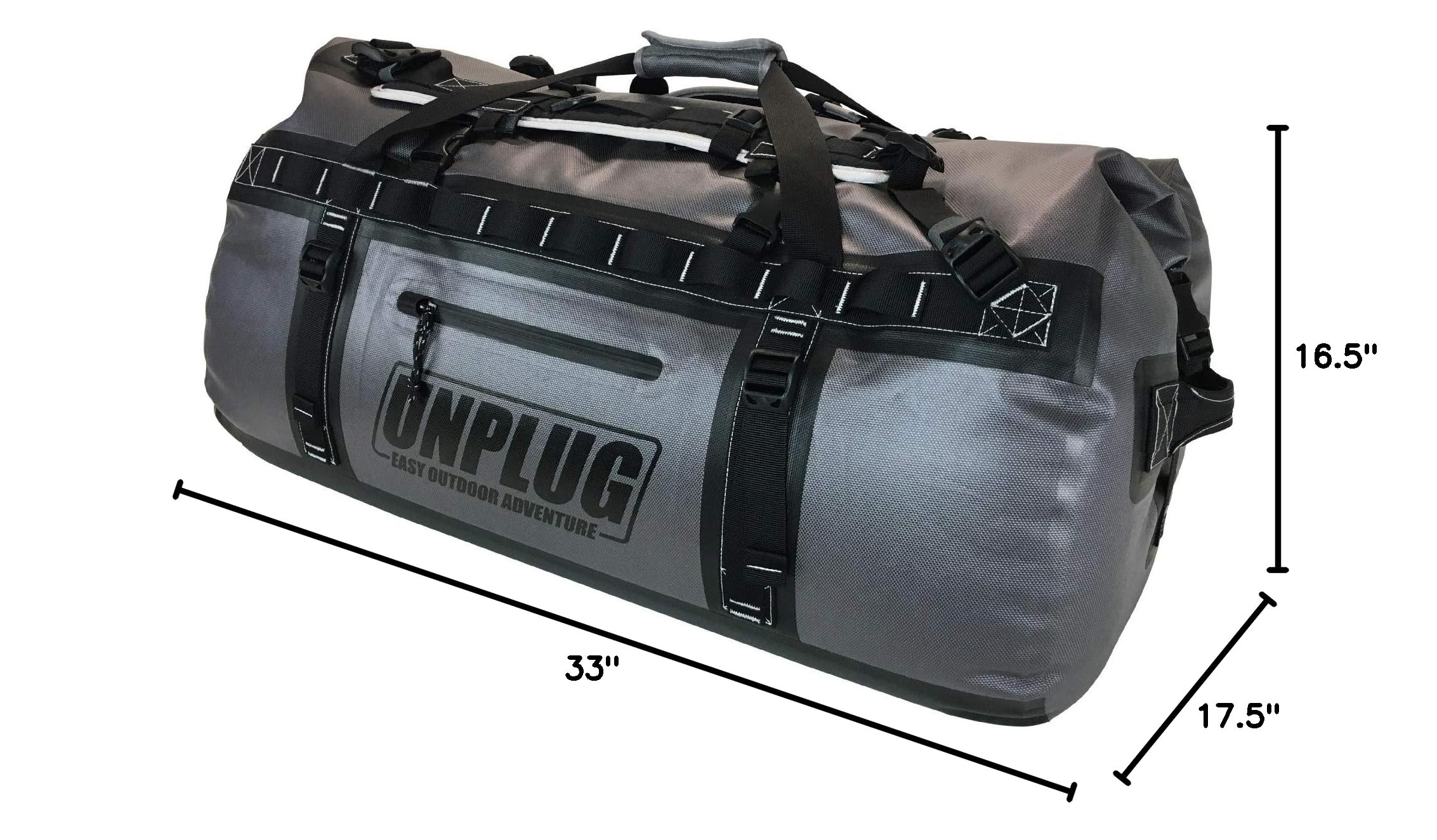 UNPLUG Ultimate Adventure Bag - 1680D Heavy Duty Waterproof Travel Duffel Bag for Camping, Hiking & Outdoor Activities | Motorcycle Dry Bag & Waterproof Boat Bag | Tactical Duffle Backpack for Travel, Military & Emergency Preparedness