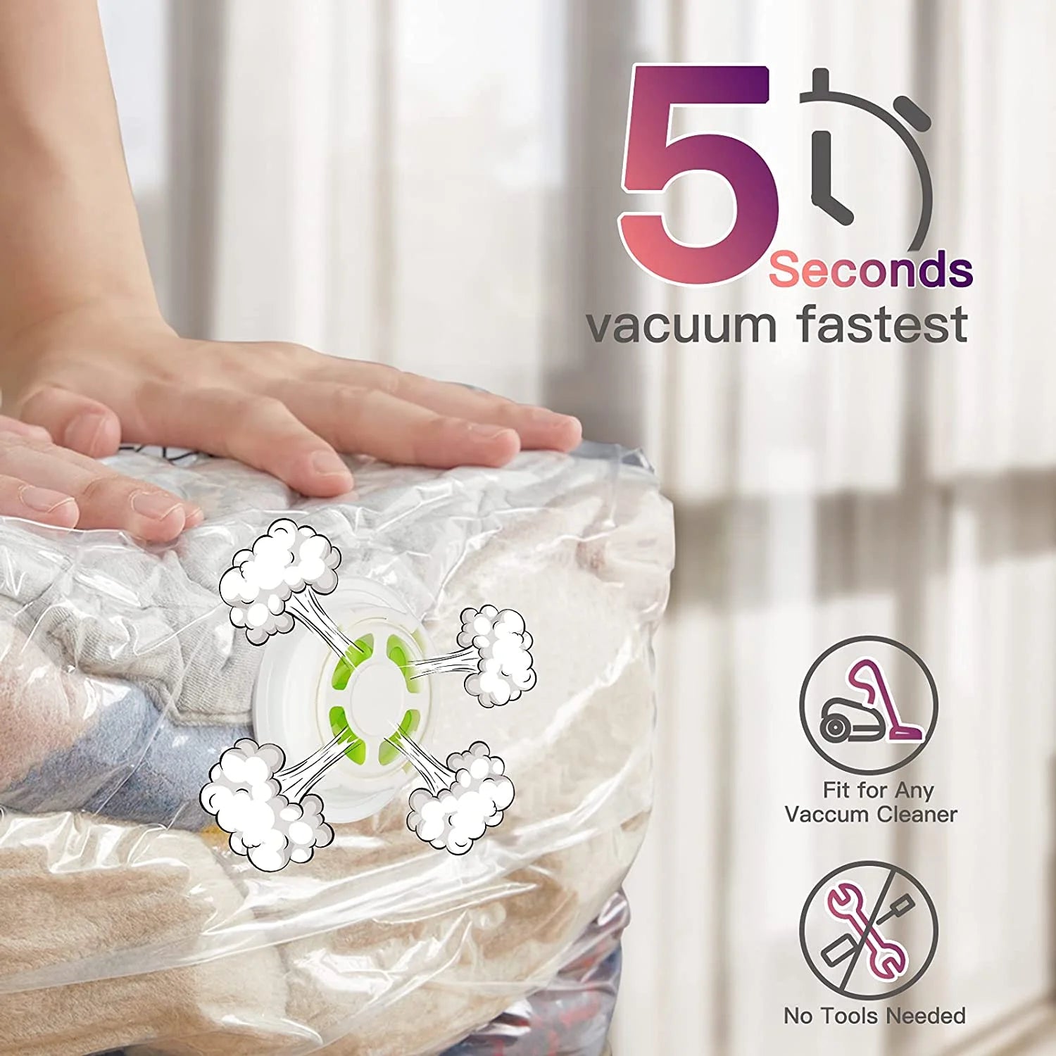 Elegear Cube Vacuum Storage Bags 4 Pack (2 Jumbo + 2 Medium) - Extra Large Space Saver Bags for Clothes, Pillows, Comforters & Blankets | Heavy Duty Compression Storage Bags for Travel, Moving & Seasonal Organization