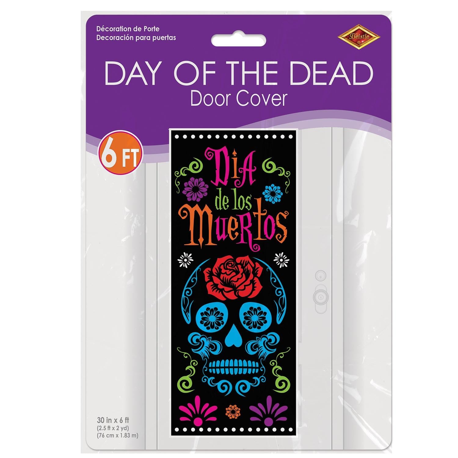 12 Pack Beistle Day of The Dead Door Covers - Colorful Mexican Sugar Skull Decorations for Halloween & Dia de Los Muertos Party Decor