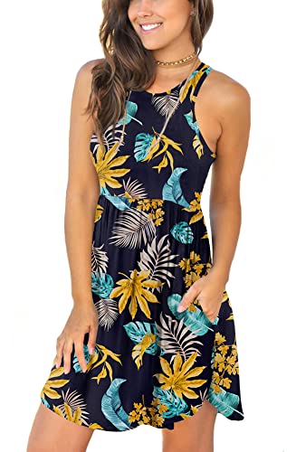 Yellow Leaf-navy Blue