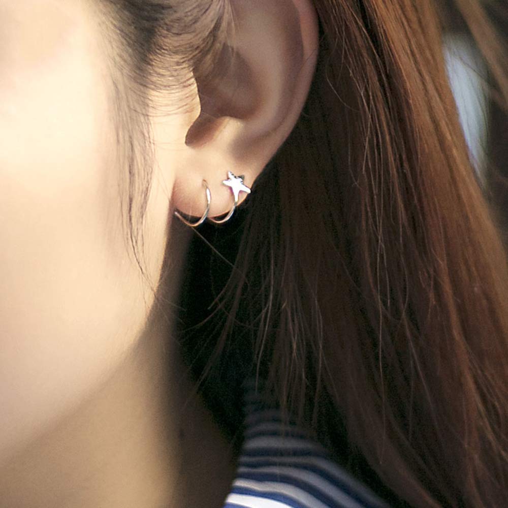 Hypoallergenic Sterling Silver Cartilage Ear Cuffs - Trendy Star Ear Wraps for Women & Teens | Perfect for Parties, Date Nights & Everyday Fashion