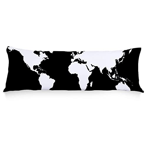 Black White World Map