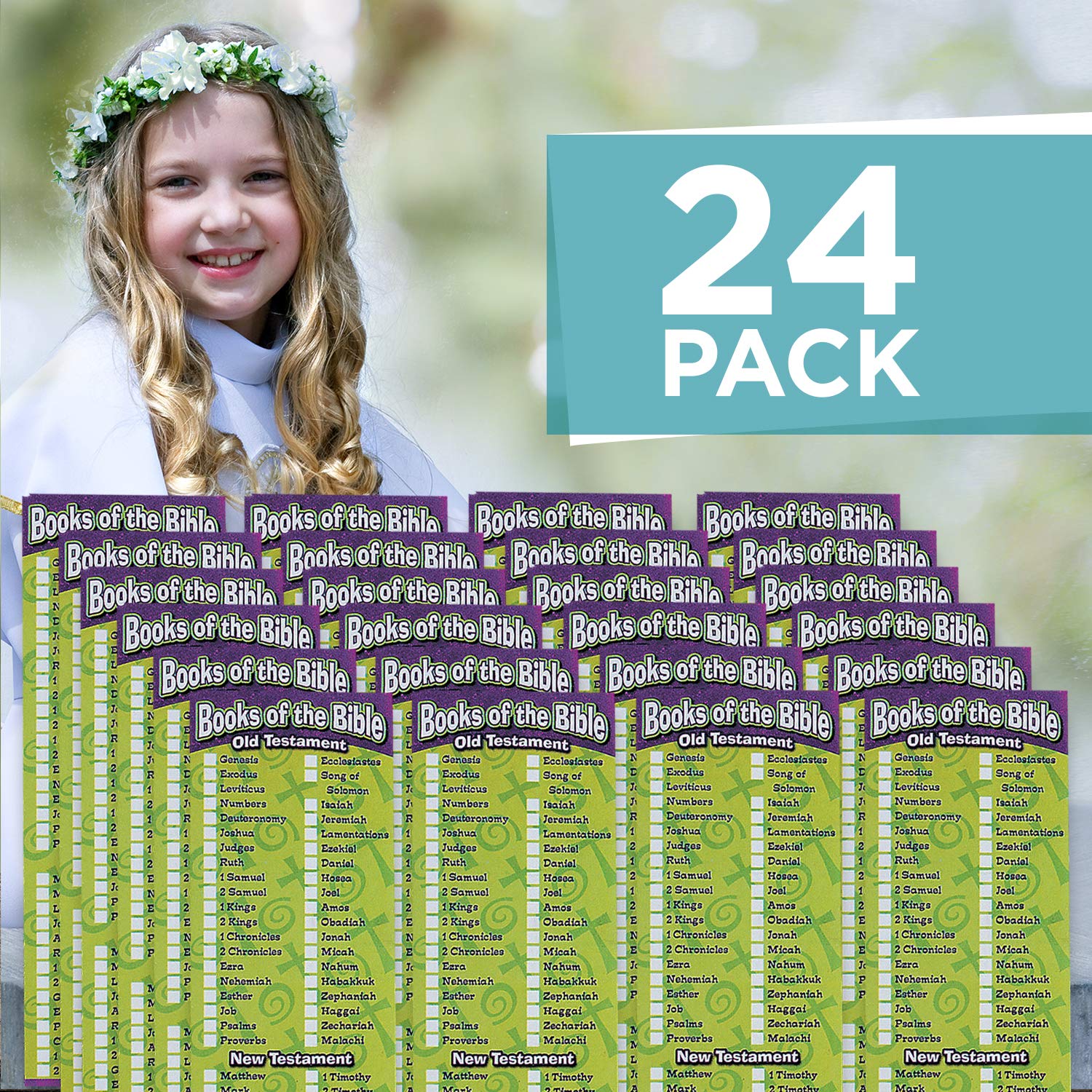 Fun Express Bible Bookmark Set - 24 Pack Religious Bookmarks for Bible Study, Church, and Scripture Reading - Perfect Christian Stationery Gift