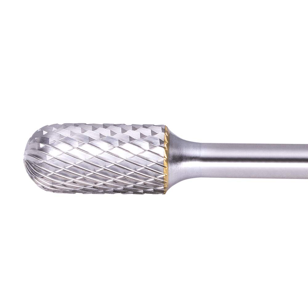 TJATSE Extra Long Shank Carbide Burr SC-5L6 - Tungsten Rotary File Double Cut Die Grinder Bit - 1/2