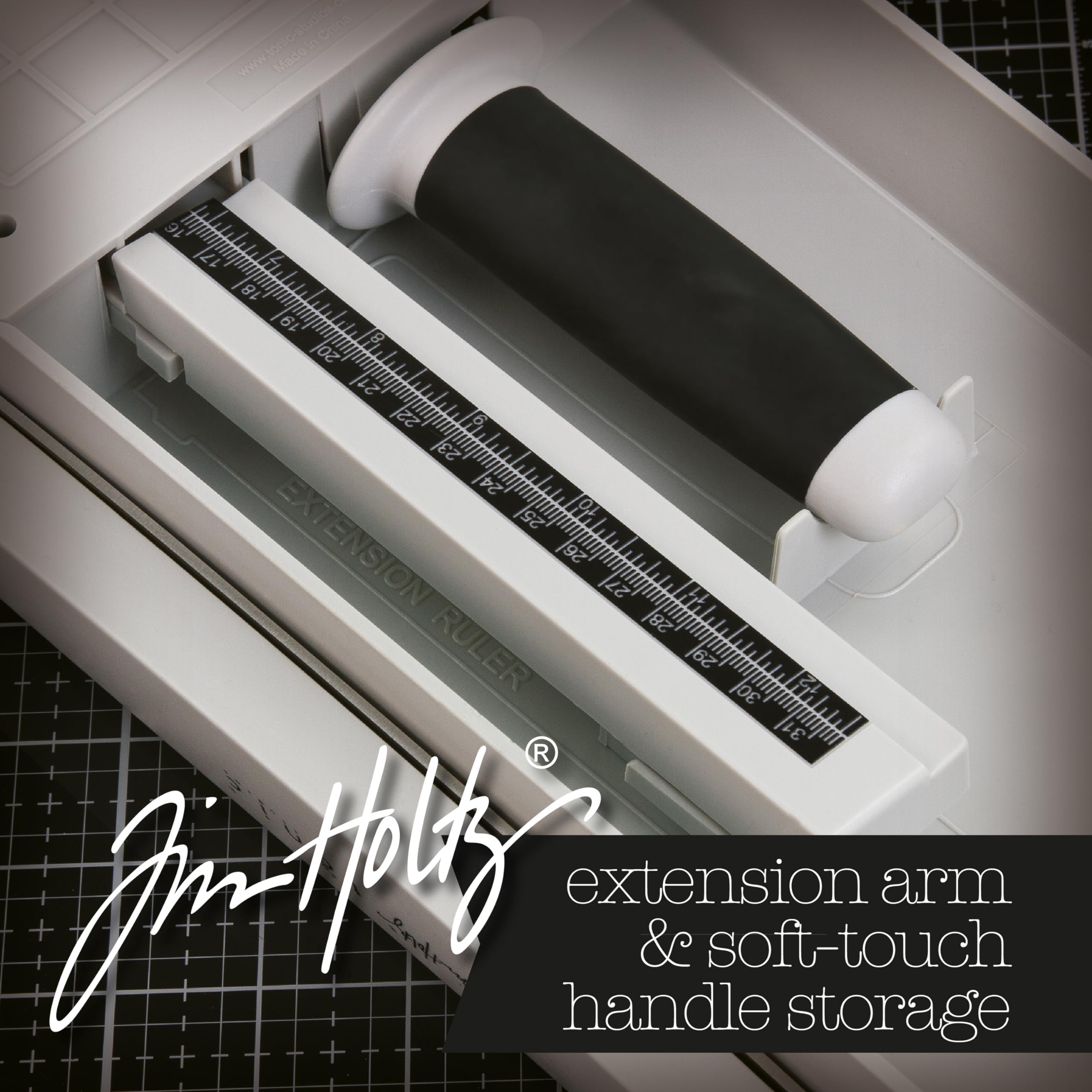 Tim Holtz Maxi Guillotine Paper Trimmer - 12.25 Inch Heavy Duty Paper Cutter for Scrapbooking, Vinyl, Cardstock & Craft Projects - Extendable Ruler with Grid Lines - Perfect for DIY Cards, Scrapbook Pages & Home Office Use