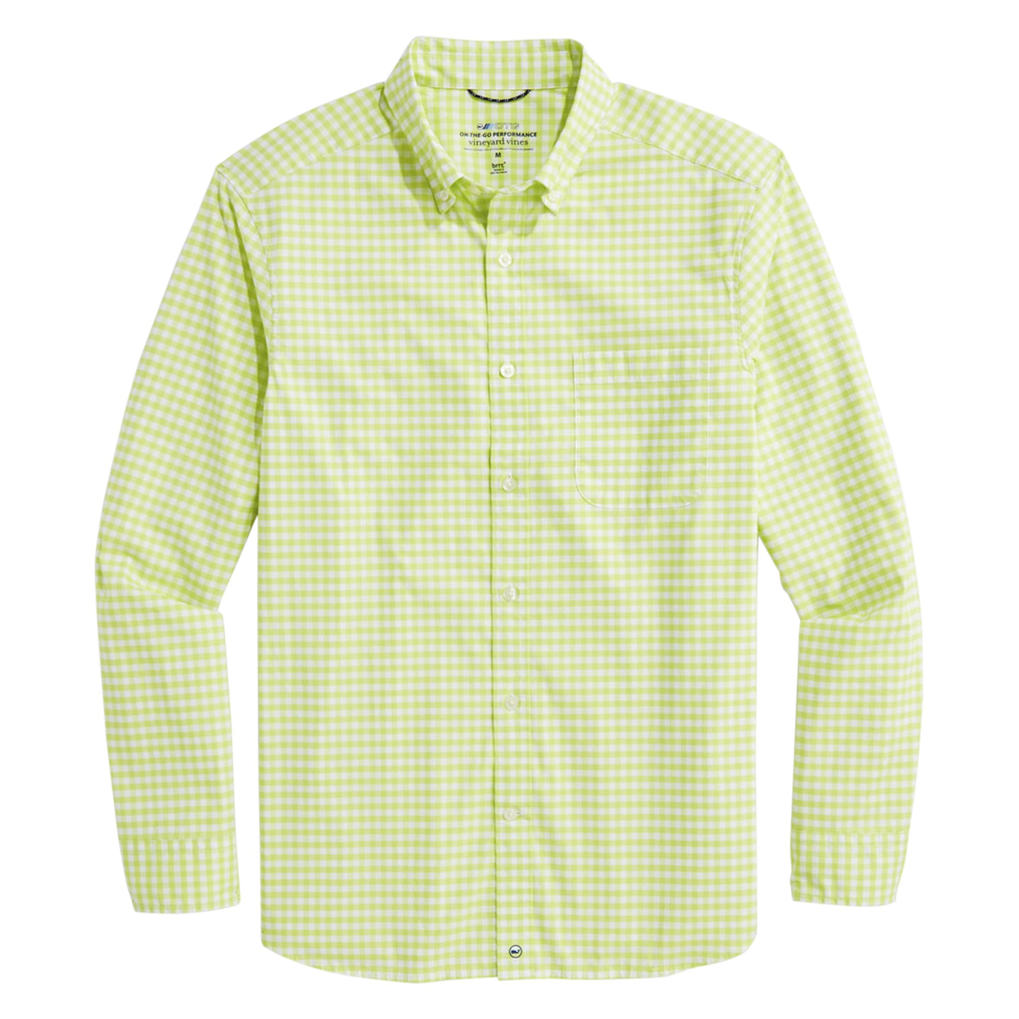 Vineyard Vines Men's On-The-Go Brrr° Gingham Button-Down Shirt - Casual & Comfortable Plaid Long Sleeve for Work, Travel, and Outdoor Activities