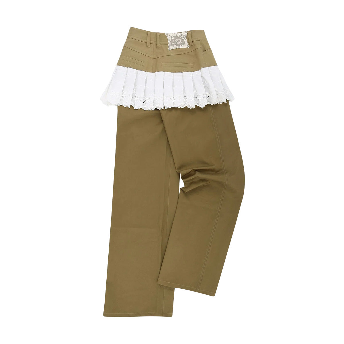 Elegant Lace Pleated Skirt Pants in Beige - Women's Fashion for Office, Party & Casual Wear
