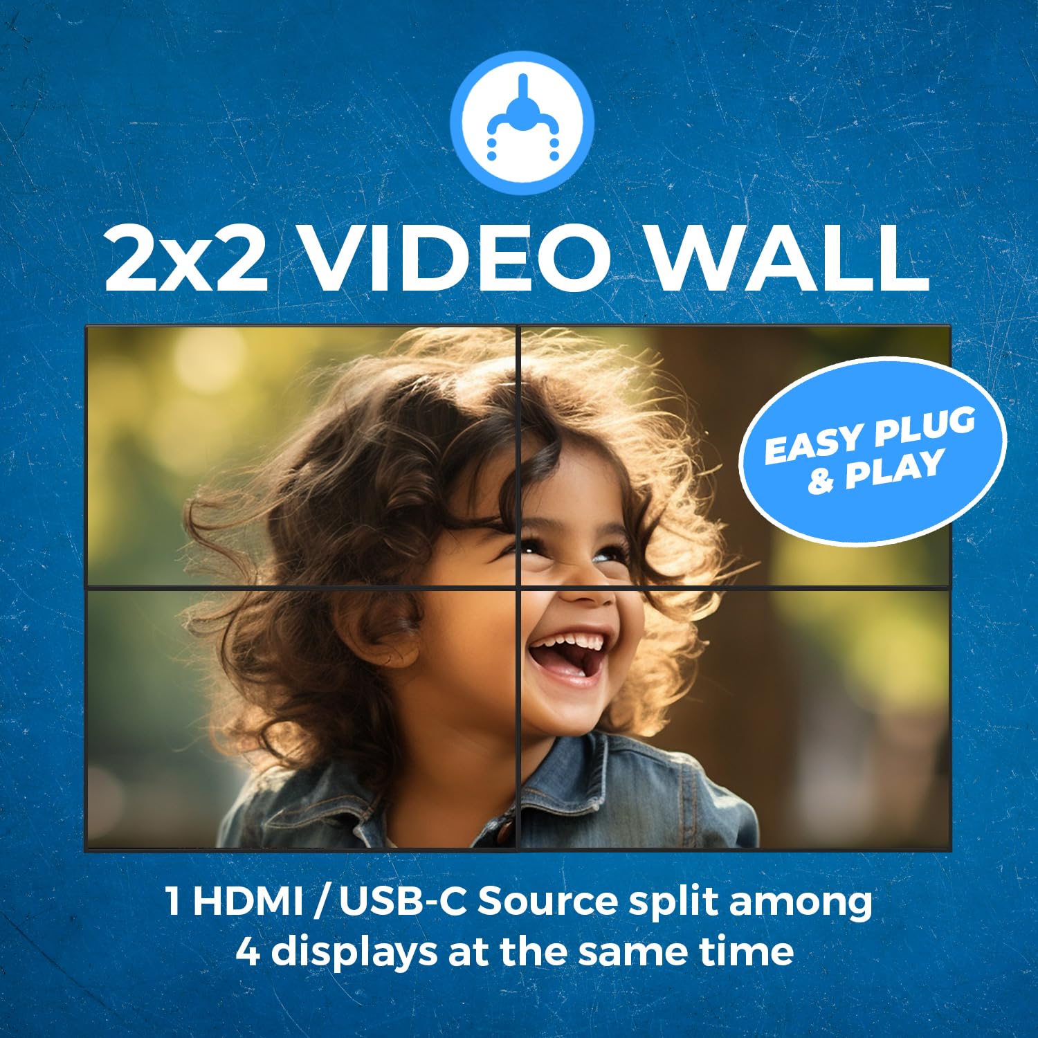 OREI 4K 2x2 Video Wall Controller with HDMI/USB-C Input - 8 Display Modes, Audio Extraction, 180° Rotation | Supports 4K@60Hz, Bezel Adjustment & RS-232 Control | Perfect for Digital Signage, Control Rooms & Video Conferencing