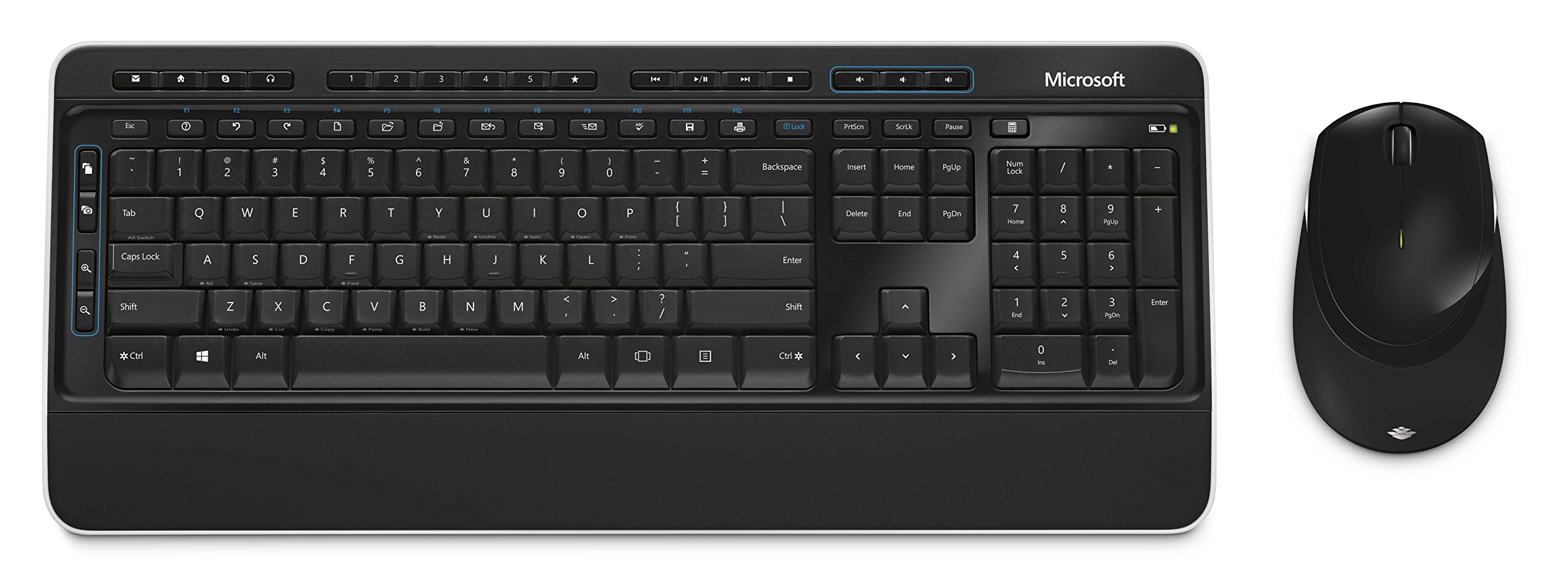 Microsoft PP3-00002 Wireless Desktop 3050 Keyboard and Mouse Combo - AES Encryption, Quiet-Touch Keys, Long Battery Life - Perfect for Home Office, Remote Work & Gaming (English)