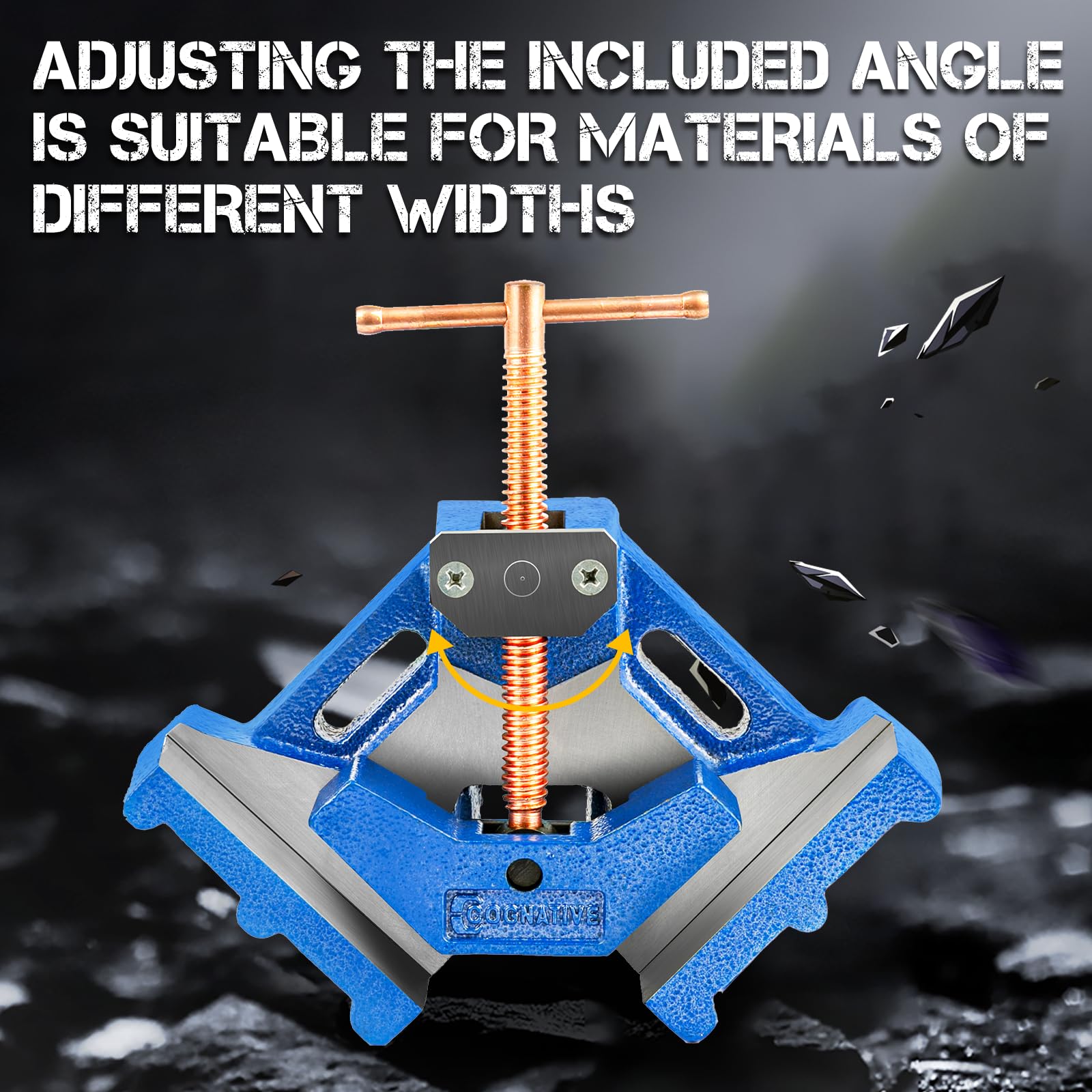 Heavy Duty 90 Degree Welding Angle Clamp - Ductile Iron Right Angle Clamp for Woodworking, Metalworking & DIY Projects - Perfect for Miter Joints, Corner Welding & Fabrication