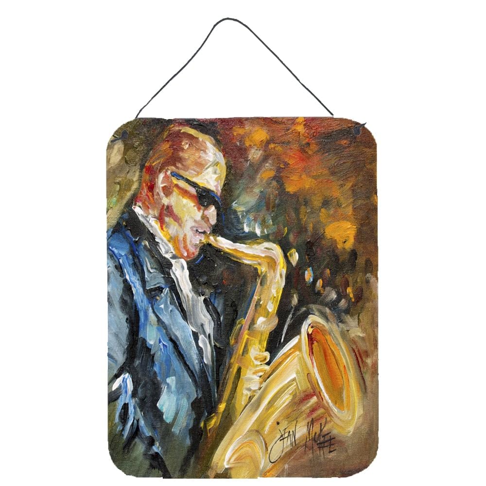 JMK1186DS1216 Jazz Saxophone Metal Wall Art - 12x16 Aluminum Sign for Kitchen, Bar, Bathroom & Front Door Decor - Colorful Home & Office Wall Hanging Plaque - Perfect for Music Lovers & Jazz Enthusiasts