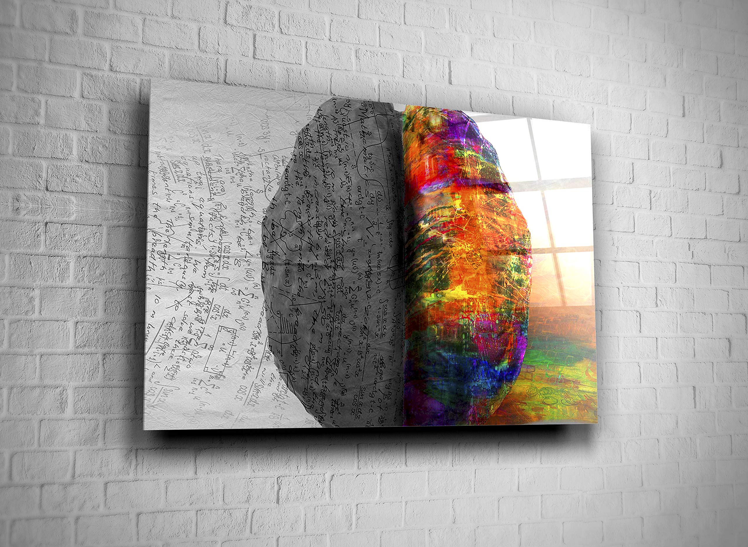 Human Brain Anatomy Art Print - 24x36 Tempered Glass Canvas Wall Decor for Home, Office, Hotel | Science Medical Art Gift for Doctors, Students & Neuroscience Enthusiasts | Perfect for Classrooms, Clinics & Modern Interior Design