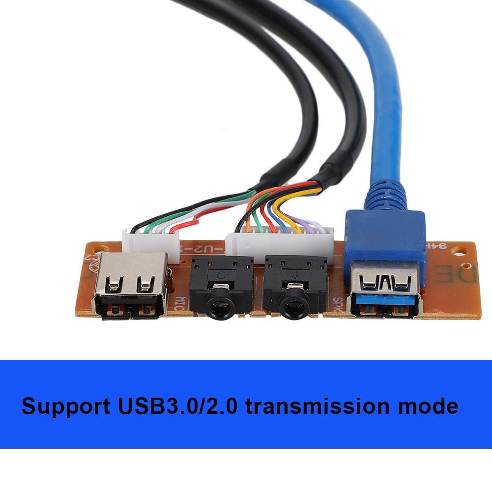Computer Case Front Panel with USB 3.0/2.0 Ports and Audio Interface - Replacement Front Panel for PC Chassis with Cable - Perfect for Gaming PC Builds, Workstations, and Home Office Desktops