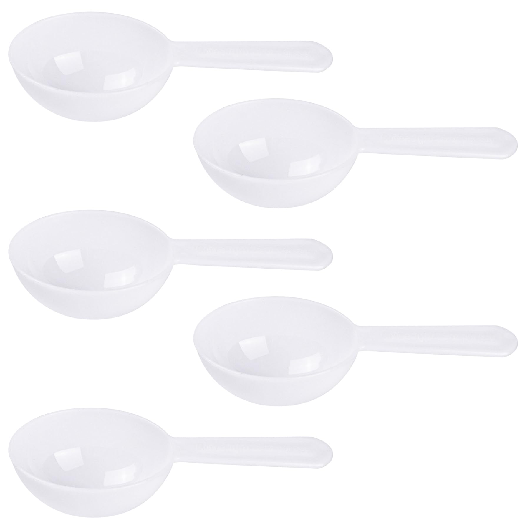 AUEAR 5-Pack White Plastic Tablespoon Coffee Scoop - Perfect for Measuring Coffee, Fruit Powder, Seeds & Spices | Ideal for Kitchen, Baking & Coffee Brewing